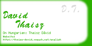 david thaisz business card
